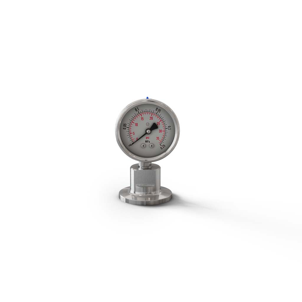 1.5" Tri-Clamp 25PSI 0.25MPa Pressure Gauge