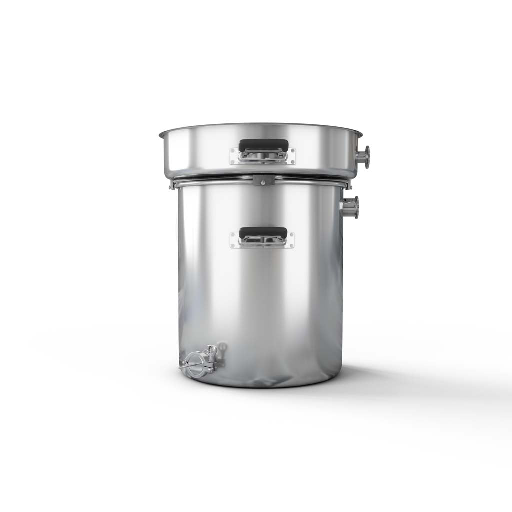 Brau supply 10 gallon kettle and grain basket side view