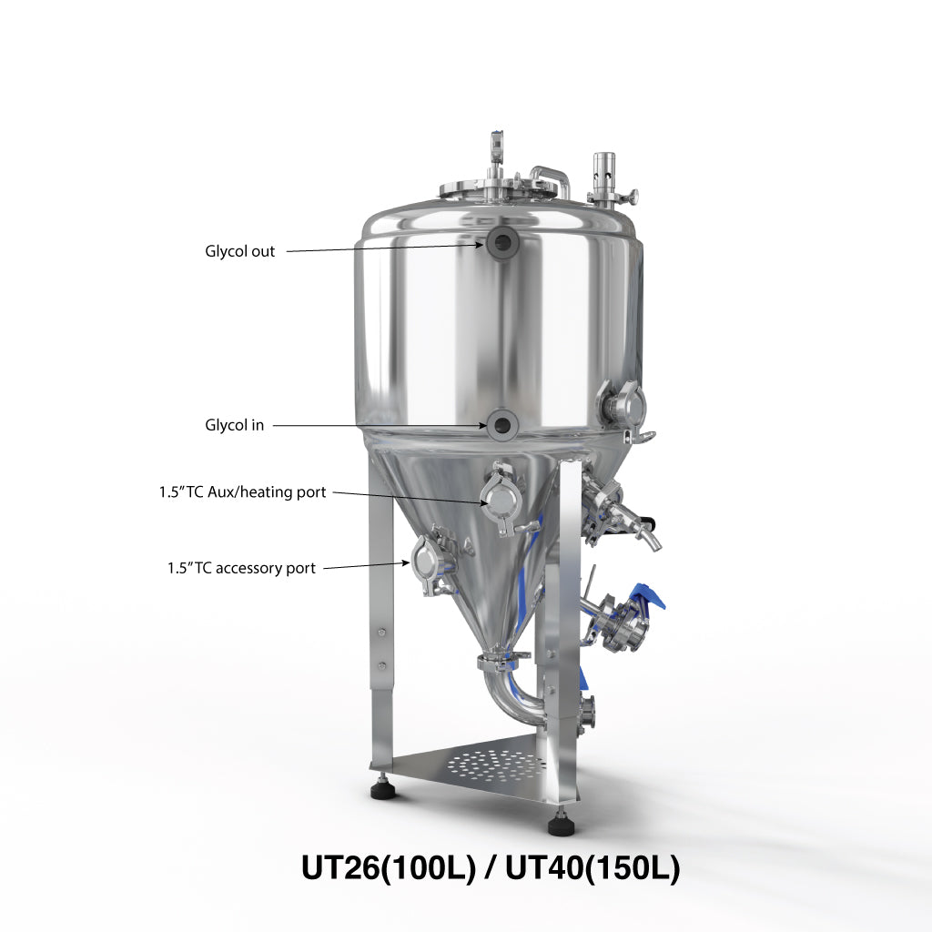 Unitank – 26 Gal (100L) Jacketed Conical Fermenter