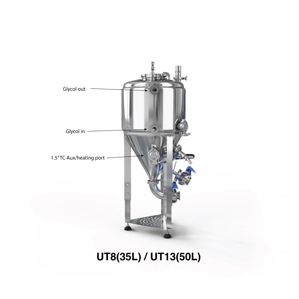 Unitank – 13 Gal (50L) Jacketed Conical Fermenter