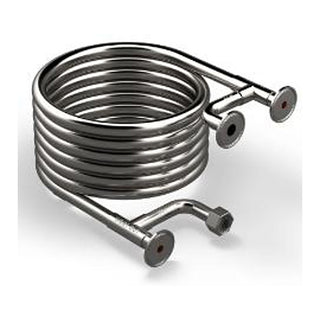 Bräu Supply counterflow wort chiller: 7-turn stainless coil-in-coil with tri-clamp ports
