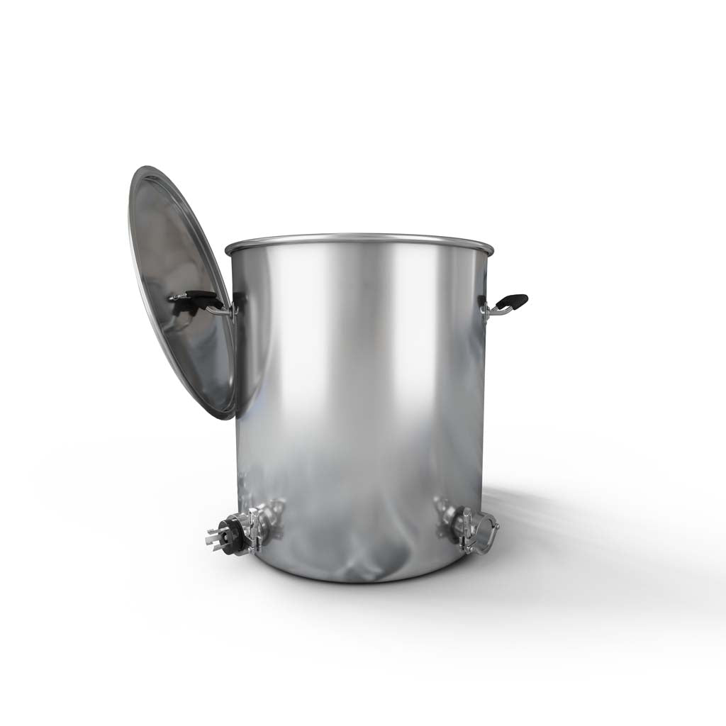metal kettle on a whirlpool electric stove top boiling water in a